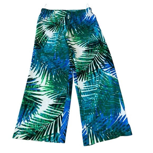 🌴 Calvin Klein Tropical Wide-Leg Pants | Size 10 - Picture 1 of 4